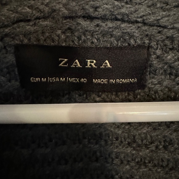 Zara knit dark academia cardigan warm sweater preppy jacket collared size M - Picture 4 of 4